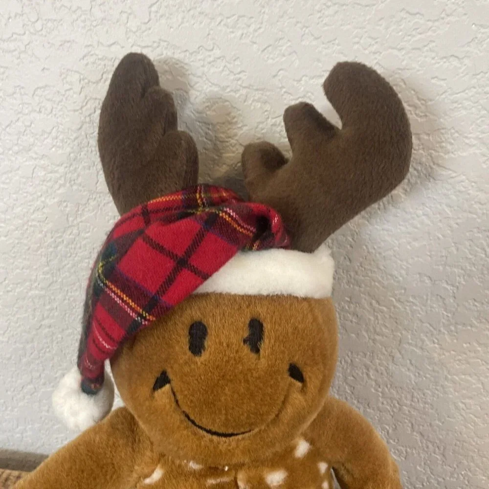 DanDee Tickle Wiggle Christmas Smiley Reindeer Plush Wiggles Does NOT Sing